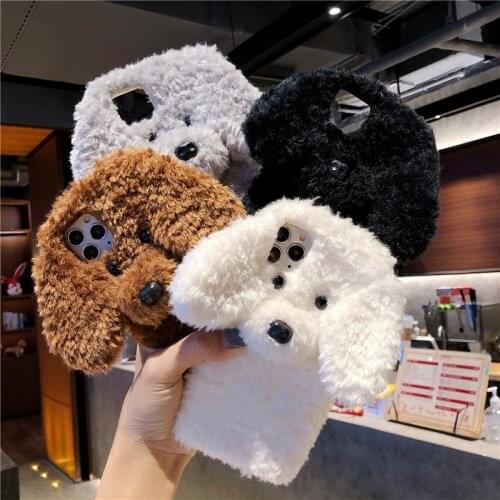 Cute Plush Dog Case For Huawei Y5 Y6 Y7 Y7P Y9 2017 2018 Prime 2019 For Honor 7A 7C 7S 7X 8 8A 8C 8S 8X Pro Lite Phone Cover