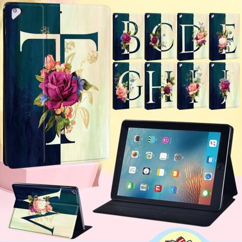 For Apple IPad Air 3 10.5" / Air 4 10.9" Leather Stand Cover Case for Air 1/Air 2 Drop Resistance Letter Series Flip Tablet Case