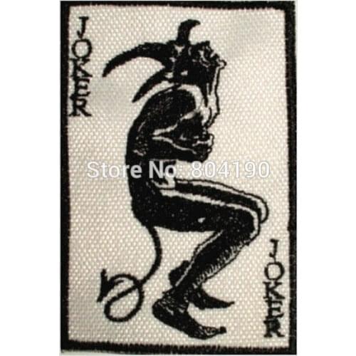 Joker Card Black Heath Ledger Animated Movie TV Series Costume Embroidered Emblem applique iron on patch