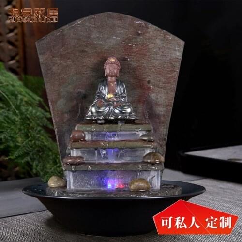 Bath Buddha net heart stone Buddha statue water fountain desktop decoration home accessories creative craft home jewelry