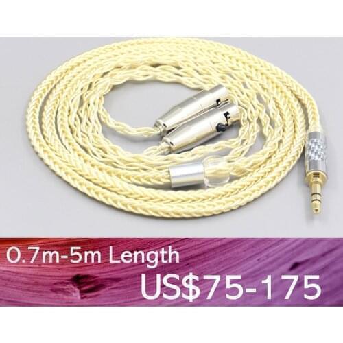 LN007637 8 Core Gold Plated + Palladium Silver OCC alloy Cable For Audeze LCD-3 LCD-2 LCD-X LCD-XC LCD-4z LCD-MX4 LCD-GX