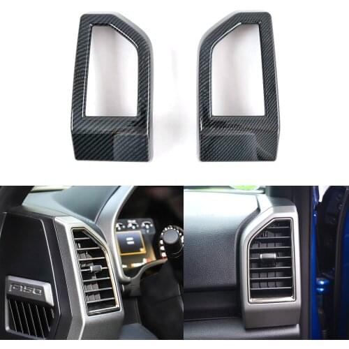 Carbon Look Front Side Air Vent Trim For Ford F150 Raptor 2017 2018 2019 2020 Frame Air Conditioner Outlet Accessories