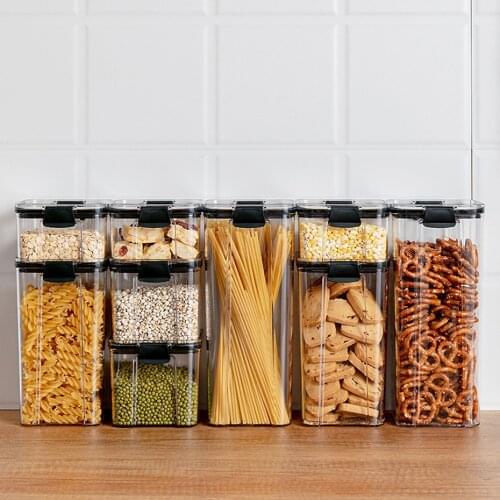 1pc Plastic Clear Food Storage Box BPA Free Kitchen Bottles 600ml-1800ml Nut Coffee Preservation Container Sealed Tank