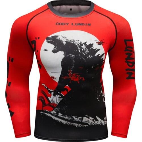 Hot sale New Long sleeve men MMA t-shirt o-neck Rashguard elastic jiu jitsu bjj t shirt Mens Sport Fitness Clothing T-Shirts