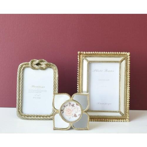 Gold Display Photo Frame Stand Modern Picture Ornament Gift Photo Frame Luxury Design Quadros Decorativos Home Decor DE50XHK