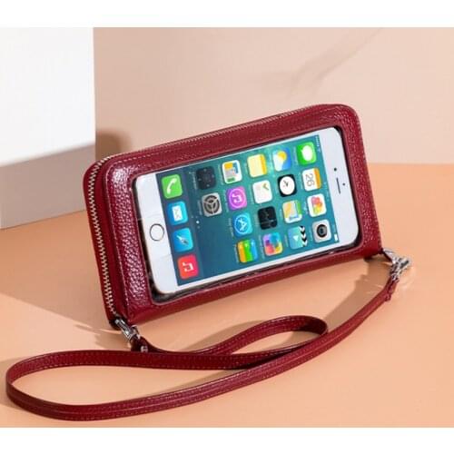 Mini Cellphone Pouch Crossbody Shoulder Bags Women Multi-functional Touchable Phone Pocket 2021 Rfid Protect Credit Card Wallet