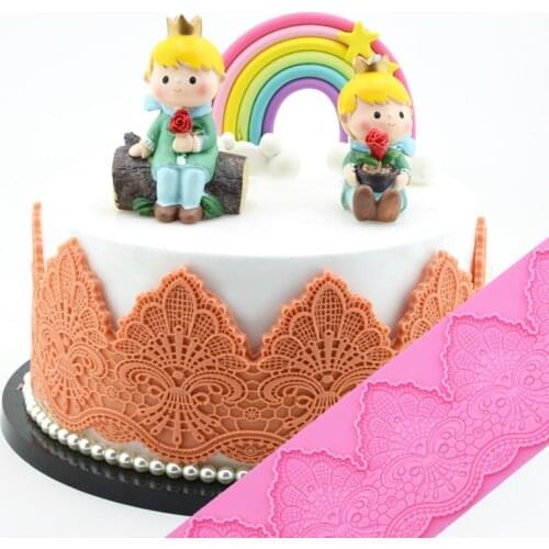 Minsunbak New Thick Classic Lace Cake Mould Embossed Wave Pattern Lace Silicone Pad Wedding Cake Edge Decoration Baking Tools