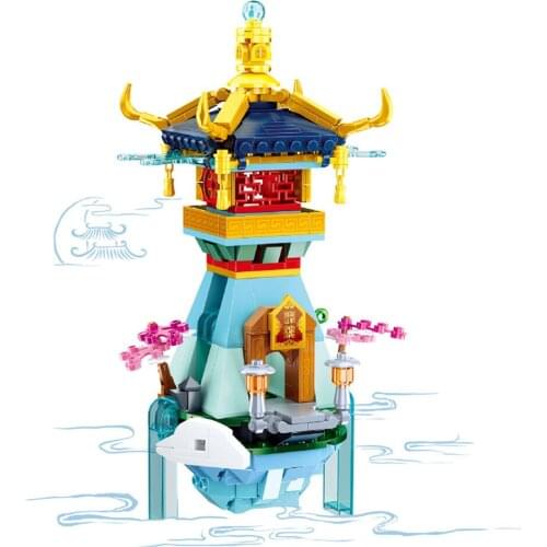 2021 City Street View Moon Palace Model Building Blocks Bricks Kids Toys Christmas Gifts