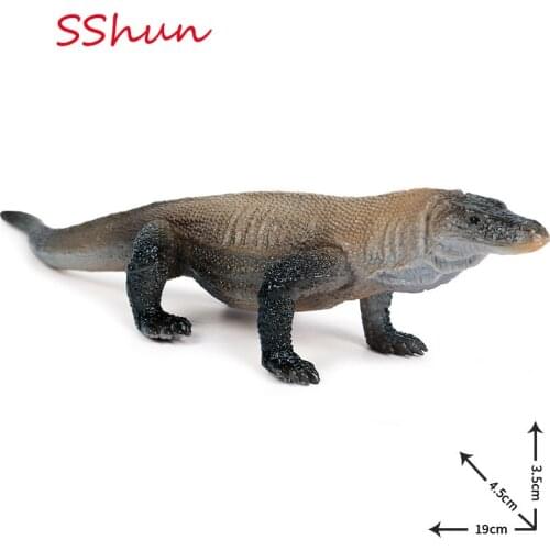 19*4.5*3.5cm Simulation solid state wild animal model children toy monitor lizard Komodo monitor plastic ornaments