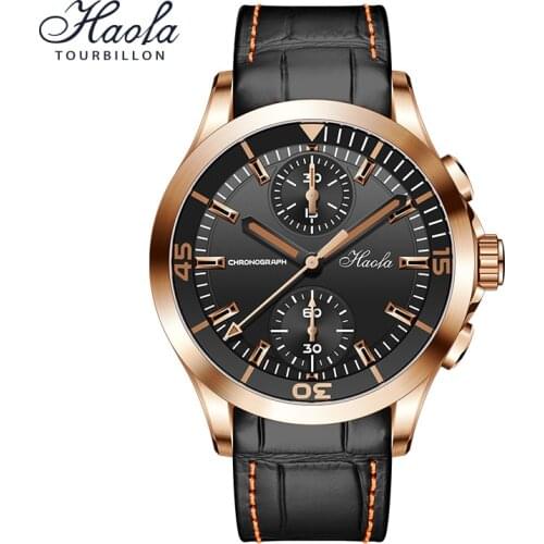 Haofa Luxury Brand Chronograph Watch For Men Pilot Watch Automatic Sapphire Crystal zegarek męski Chronograph 40mm Wristwatches
