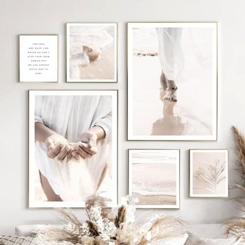 Seaside Shell Conch Palm Mushroom Beach Wall Art Canvas Painting Nordic Posters And Prints Wall Pictures For Living Room Decor