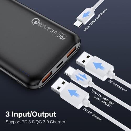 New QC3.0 Mobile Power Fast Charging Cross Border 10000 Ma Power Bank Spot Wholesale