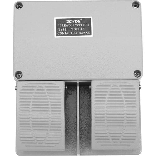 Foot switch YDT1-16 aluminum shell gray double pedal switch machine tool accessories switch