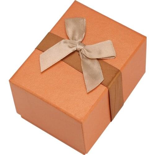 Orange Bowknot Watch Box Chic Storage Case Cardboard Present Gift Box Rectangle High-Grade Watch Packing Box Jewelry Box