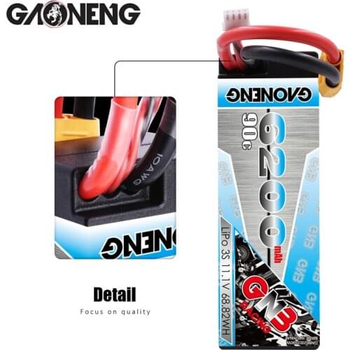 Original GNB 6200MAH 11.1V 3S 90C Hardcase LiPo Battery Pack With XT60 Connectors T Plug for RC Car four Drive RC Car Boat