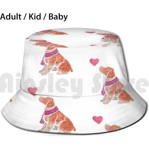 Watercolour Brittany Bucket Hat Adult kid baby Beach Sun Hats Brittany Brittany Dog Brittany Spaniel Epagneul Breton