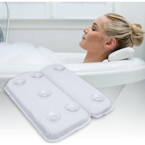 SPA Bathtub Pillow Soft 2-Panel Shoulder Non-slip Suction Bath Headrest Cushion