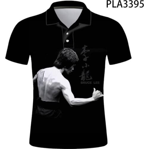 Polo Shirt New Cool Streetwear Tops Summer Short Sleeve Men 3D Printed Bruce Lee Casual Shirts Fashion Camisas Polo Homme Ropa