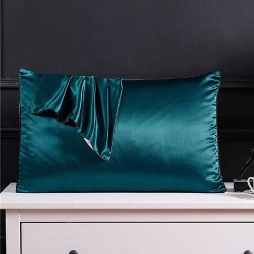 2Pcs 48x74cm Silk Pillow Cover Zipper Pillowcases Pillow Case for Healthy Standard Queen King Multicolor Silk Pillowcase