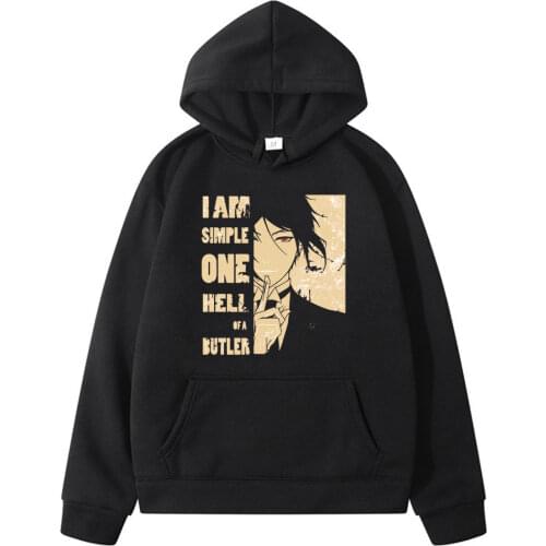 Anime Hoodies Black Butler Sebastian Ciel Phantomhive Men Women Harajuku Hooded sweatshirt Japanese Style Long Sleeve Pullovers