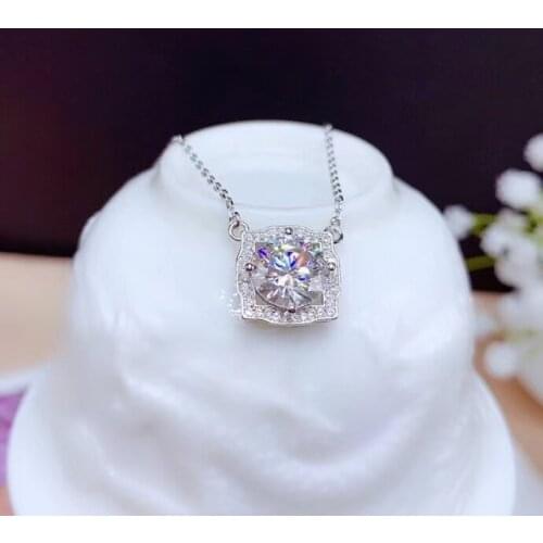 CoLife Jewelry D Color Moissanite Pendant for Daily Wear 1ct 2ct 3ct Moissanite Necklace Pendant 925 Silver Moissanite Jewelry