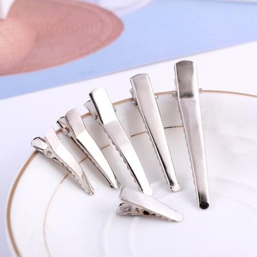 10pcs 30/35/40/45mm Clips Single Prong Alligator Hairpin with Teeth Blank Setting Jewelry Making Base for DIY Hair Clips