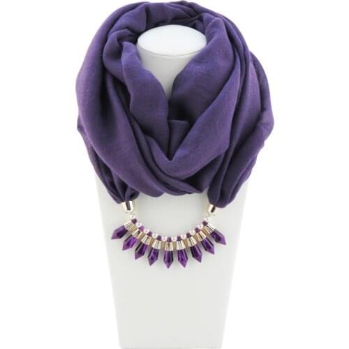 Femme inverno pendant ring scarfs jewelry hijabs fashion ring muffler round scarfs cotton soft plain solid scarfs tippet