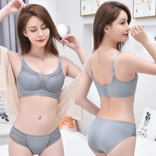 Guoenenyy Bra ladies lace gather bra sexy lingerie up bra ladies comfortable seamless underwear set