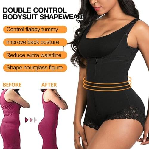 Shape Wear For Women Tummy Control Fajas Colombianas Body Shaper Zipper Open Bust Shape Wear Bodysuit