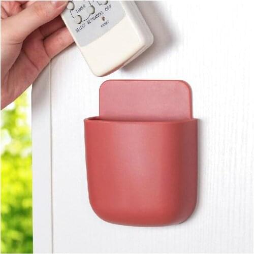 1Pcs Wall Mounted Organizer USB Organizer Storage Box Remote Control Air Conditioning Storage Box Mobile Phone Holder Container