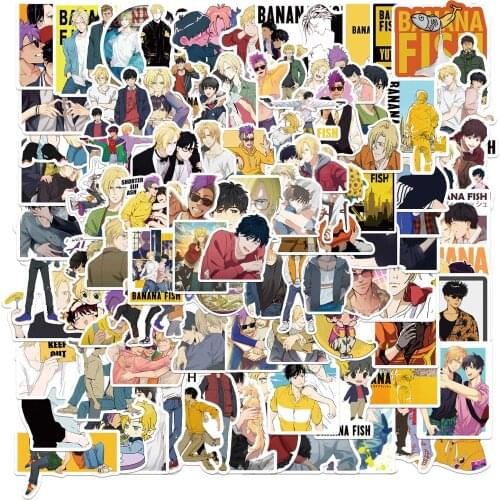 10/50/100pcs Anime BANANA FISH Stickers For Stationery Laptop Skateboard PVC Backpack Water Bottle Bicycle Waterproof Decal