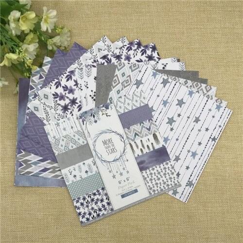 24 sheets 6"X6"star paper Scrapbooking paper pack handmade craft paper craft Background pad