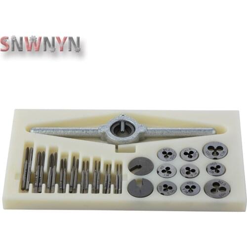 31Pcs/Set M1-M2.5 Mini HSS Metric Tap and Die Set NC Screw Thread Plugs Taps Threading Tapping Tapping Hand Tools Kit