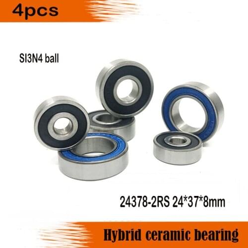 4pcs 24378 24x37x8mm Hybrid Ceramic Bearing Bicycle Hub 24378RS Si3N4 Ball Bearings 24378-2RS MR24378 H8 2RS
