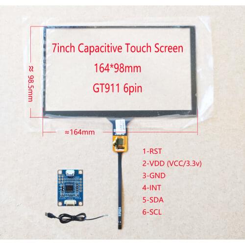 7inch USB Touch Screen 165*100mm FPC Middle USB contrller Board Support Win7 8 10 Raspberry Pi Android LInux