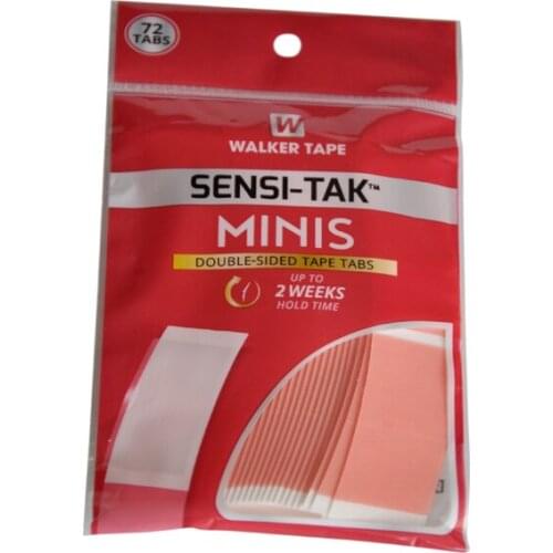 72 Tabs Red SENSI-TAK Minis Double Sided Tape Tabs Hair Adhesive Tape For Lace Wig/Toupee Up To 2 Weeks Hold Time