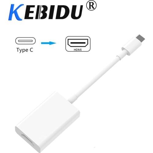 Kebidu USB C to HDMI-compatible Adapter 4K Type C 3.1 to HDMI-compatible Male to Female Cable Converter for MacBook Chrome etc