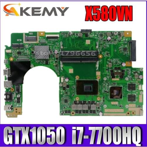 Akemy X580VN Laptop motherboard for ASUS X580VN X580V original mainboard I7-7700HQ GTX1050-4GB