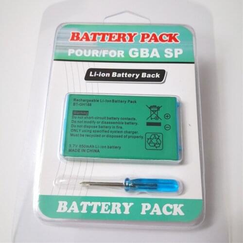 3.7V 850mAh Rechargeable Lithium Ion Battery Pack for Nintendo GBA SP Gameboy Advance SP GBASP Replacement Batteries with Tools