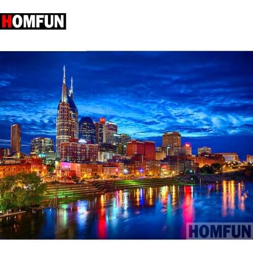 HOMFUN Full Square/Round Drill 5D DIY Diamond Painting "House landscape" Embroidery Cross Stitch 5D Home Decor A16249