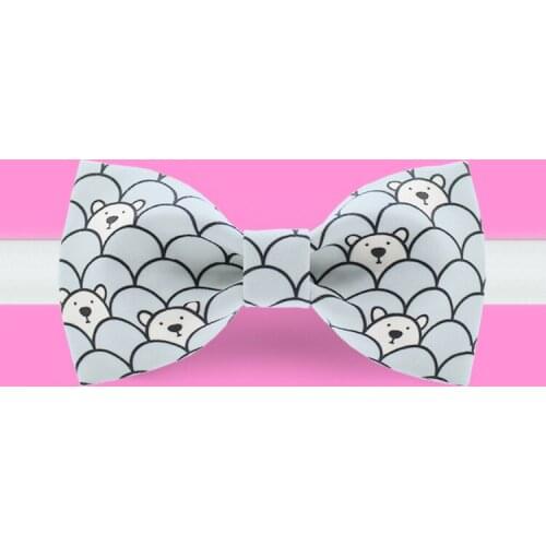 Free shipping new fashion mens design male dress suit bow tie wedding printed bridegroom groomsman Personality Naughty bear MAN