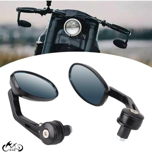 1Pair Motorcycle Black CNC 7/8" Handle Bar End Rearview Side Mirrors Fit For Honda CB750 Yamaha FZ1 FZ6 FZ6R Suzuki GSXR1000
