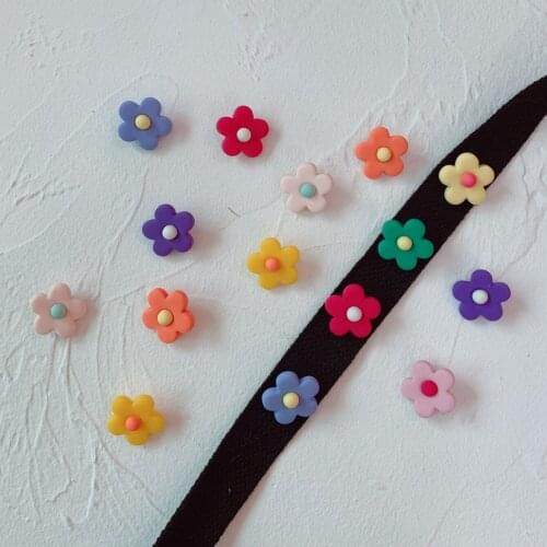 3/6/9Pcs/Set 9 Color Cute Flower Brooches Cartoon Girly Candy Colorful Flower Pin Harajuku Girly Backpack Shoelace Collar Brooch