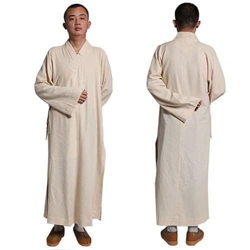 Buddhist Shaolin Unisex Monk Robe Cotton & Linen Long Robes Gown Kung Fu Uniforms Martial Arts Clothings