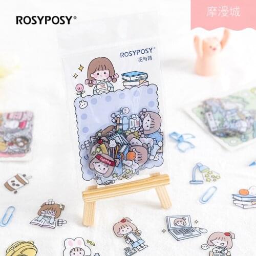 BULA 40 Pcs/bag Kawaii Decorative Stickers Scrapbooking Stick Label Diary Stationery Album Cute Cartoon Sticker