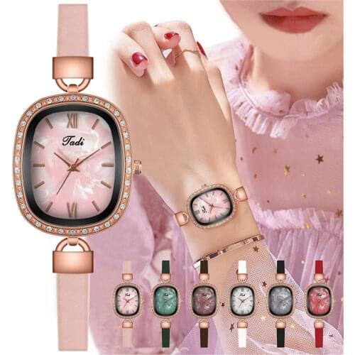 Ladies Diamond-studded Small Retro Roman Mother-of-pearl Belt Watch часы женские relogio feminino часы женские наручные