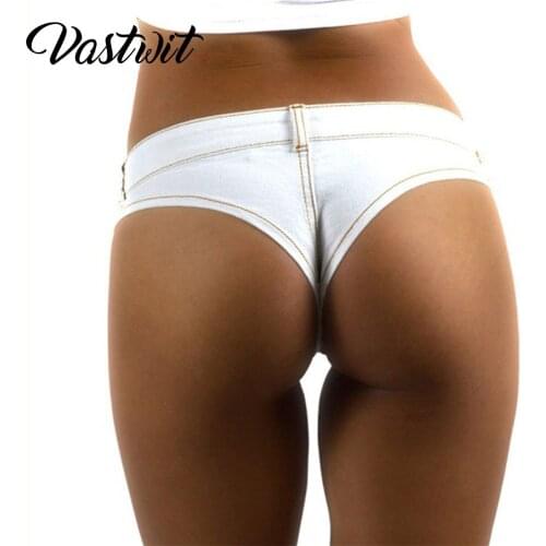 Low Waist Denim Womens Shorts Summer Fashion Jean G-String Shorts Ladies Skinny Sexy Club Super Short Jeans