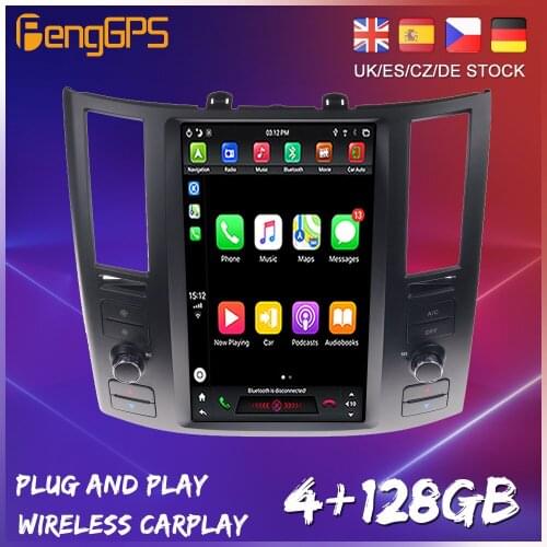 128G Tesla Style Screen For Infiniti FX35 FX45 2004 - 2008 Car Radio Multimedia Video Player Navigation GPS Android No 2 Din Dvd