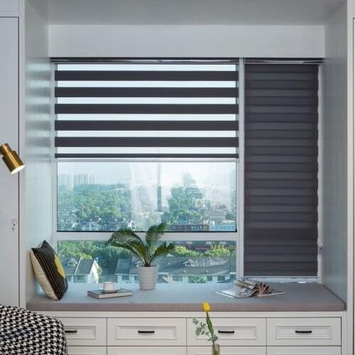 Customized Sizes Oversizes Window Day Night Zebra Blinds Light Filtering Roller Shades Curtain for Kitchen Room Study Office