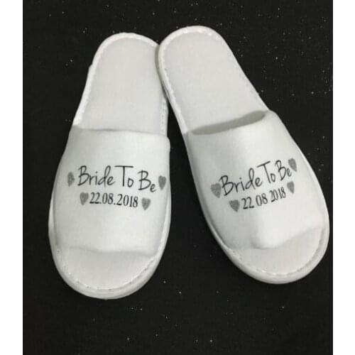 Personalize date Bride spa slippers bridesmaid maid-of-honour slippers birthday Christmas birthday wedding party favors